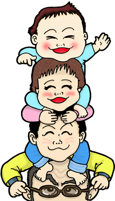 悪カギ親父と3人の子供たち